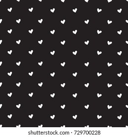 Vector seamless pattern. Simple repeating texture with hearts.