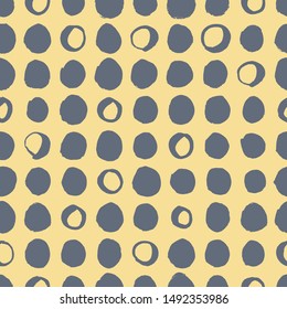 Vector seamless pattern. Simple shapes background. Many hand drawn isolated circles. Geometric pattern for clothes, prints, fabric, invitations, cards.
