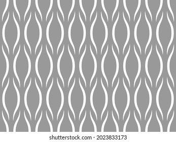 Vector seamless pattern. Simple stylish monochrome geometric texture with smooth shapes, curved rhombuses. Elegant abstract background. Repeat tiles. Design for decor, textile, cloth.