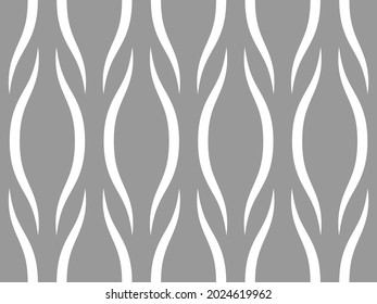 Vector seamless pattern. Simple stylish monochrome geometric texture with smooth shapes, curved rhombuses. Elegant abstract background. Repeat tiles. Design for decor, textile, cloth.