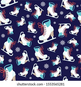 Vector seamless pattern with skate shoes illustrations