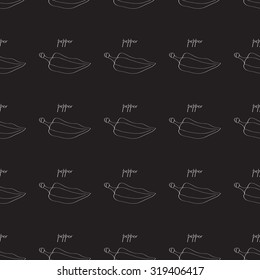 Vector Seamless Pattern Of Sketch Pepper