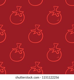 Vector seamless pattern with sketch tomatoes