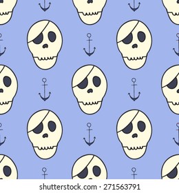 vector seamless pattern with skull