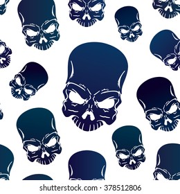 Vector seamless pattern with skull.