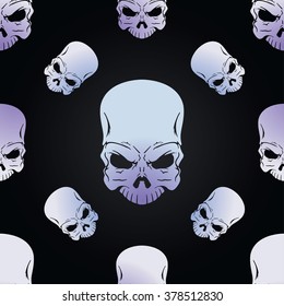Vector seamless pattern with skull.