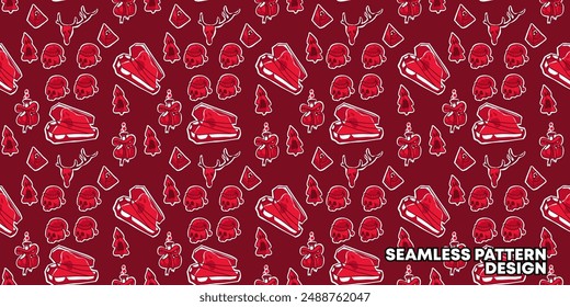 Vector seamless pattern with skull gothic style