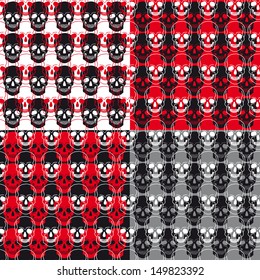 Vector seamless pattern with skull. modern stylish texture. repeating abstract background.