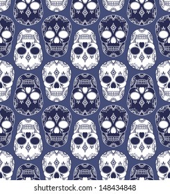 Vector seamless pattern with skulls