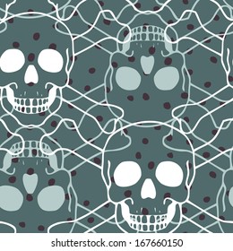 Vector seamless pattern with skulls