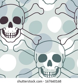 Vector seamless pattern with skulls