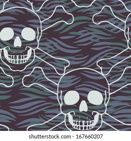 Vector seamless pattern with skulls