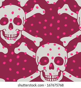 Vector seamless pattern with skulls