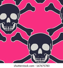 Vector seamless pattern with skulls