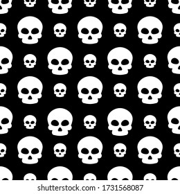 Vector seamless pattern with skulls
