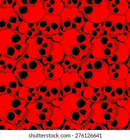 Vector seamless pattern with skulls