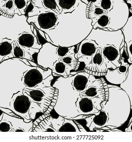 Vector seamless pattern with skulls