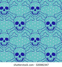 Vector seamless pattern with skulls