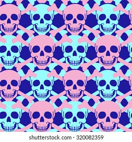 Vector seamless pattern with skulls