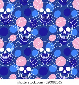 Vector seamless pattern with skulls