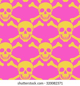 Vector seamless pattern with skulls
