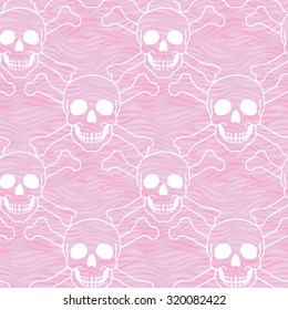 Vector seamless pattern with skulls