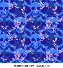 Vector seamless pattern with skulls