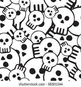 Vector seamless pattern with skulls