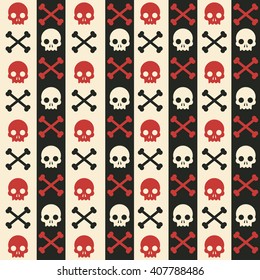 Vector seamless pattern skulls and crossbones background