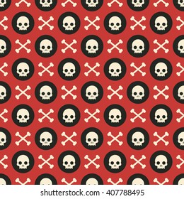 Vector seamless pattern skulls and crossbones background