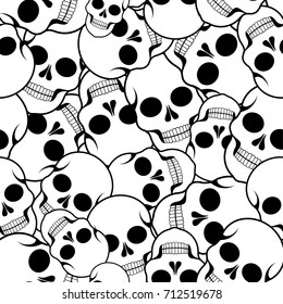 Vector seamless pattern with skulls. Halloween background