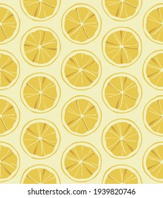 vector seamless pattern of sliced lemon 