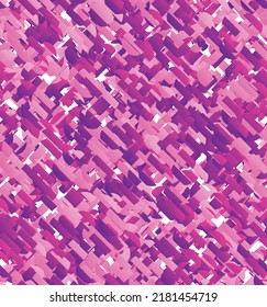 Vector seamless pattern with small bright paper pieces. Dynamic modern wallpaper with glitch gradient lines. Simple colorful futuristic elements.