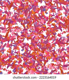 Vector seamless pattern with small bright paper pieces. Dynamic modern wallpaper with glitch gradient lines. Simple colorful futuristic elements.