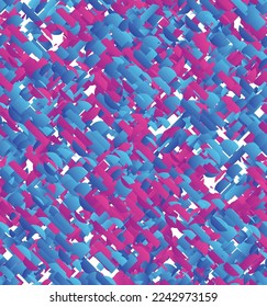 Vector seamless pattern with small bright paper pieces. Dynamic modern wallpaper with glitch gradient lines. Simple colorful futuristic elements.