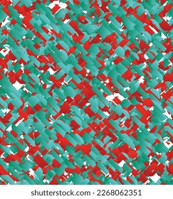 Vector seamless pattern with small bright paper pieces. Dynamic modern wallpaper with glitch gradient lines. Simple colorful futuristic elements.