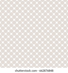 Vector seamless pattern with small circles. Polka dot texture. Simple geometric background in soft pastel colors, white & beige. Subtle design element for prints, fabric, textile, home decor, cloth