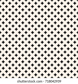Vector seamless pattern with small rhombuses, curved diamond shapes. Simple geometric background. Abstract monochrome texture. Repeat design for tileable print, decoration, textile, manufacturing