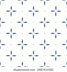 Vector seamless pattern with small stars and dots. Simple minimal repeat background. 