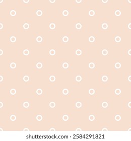 Vector seamless pattern with small white polka dots on a pastel pink background. For cards, albums, backgrounds, arts, crafts, fabrics, decorating or scrapbooks.