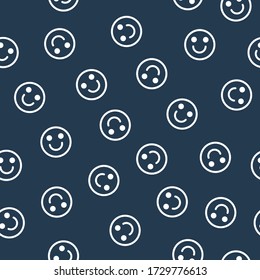 Vector seamless pattern with smileys. Hipster trendy texture for your design