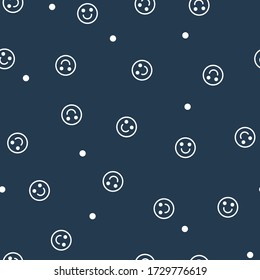 Vector seamless pattern with smileys. Hipster trendy texture for your design