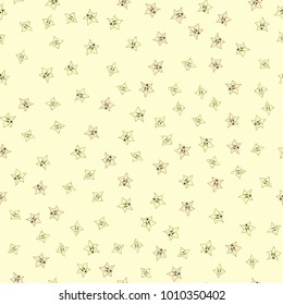 vector seamless pattern of a smiling starry sky