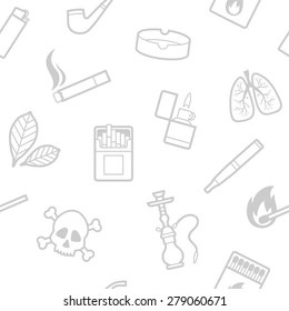 Vector seamless pattern of smoking line style elements