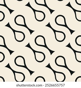 Vector seamless pattern with smooth curved lines