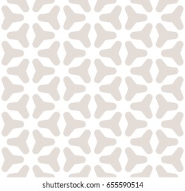 Vector seamless pattern with smooth triangles, rounded triangular geometric figures. Repeat background in soft pastel colors, beige & white. Abstract modern texture. Design for prints, decor, textile