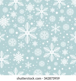 Vector seamless pattern with snowflakes. Christmas Background