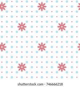 Vector seamless pattern with snowflakes. Christmas and New year decoration. Winter background. Pattern for fabric, textile, wrapping paper, wallpaper and other decoration. Vector illustration.