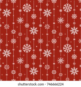 Vector seamless pattern with snowflakes. Christmas and New year decoration. Winter background. Pattern for fabric, textile, wrapping paper, wallpaper and other decoration. Vector illustration.