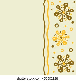 Vector seamless pattern with snowflakes, doodles and dots on beige background. Watercolor painting effect. Handmade drawing. For the Christmas design and decoration with place for your text.